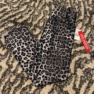 Good American Womens Leggings - Black and Gray Leopard Print NWT